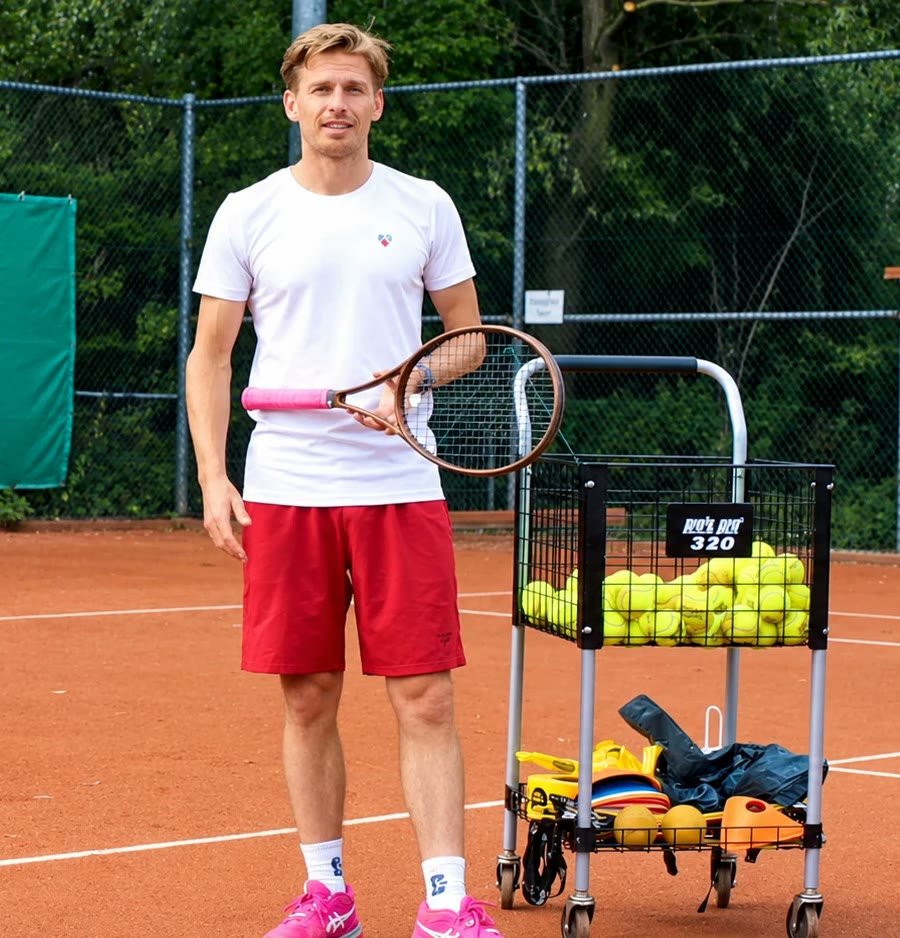 Erik Faneker op de tennisbaan